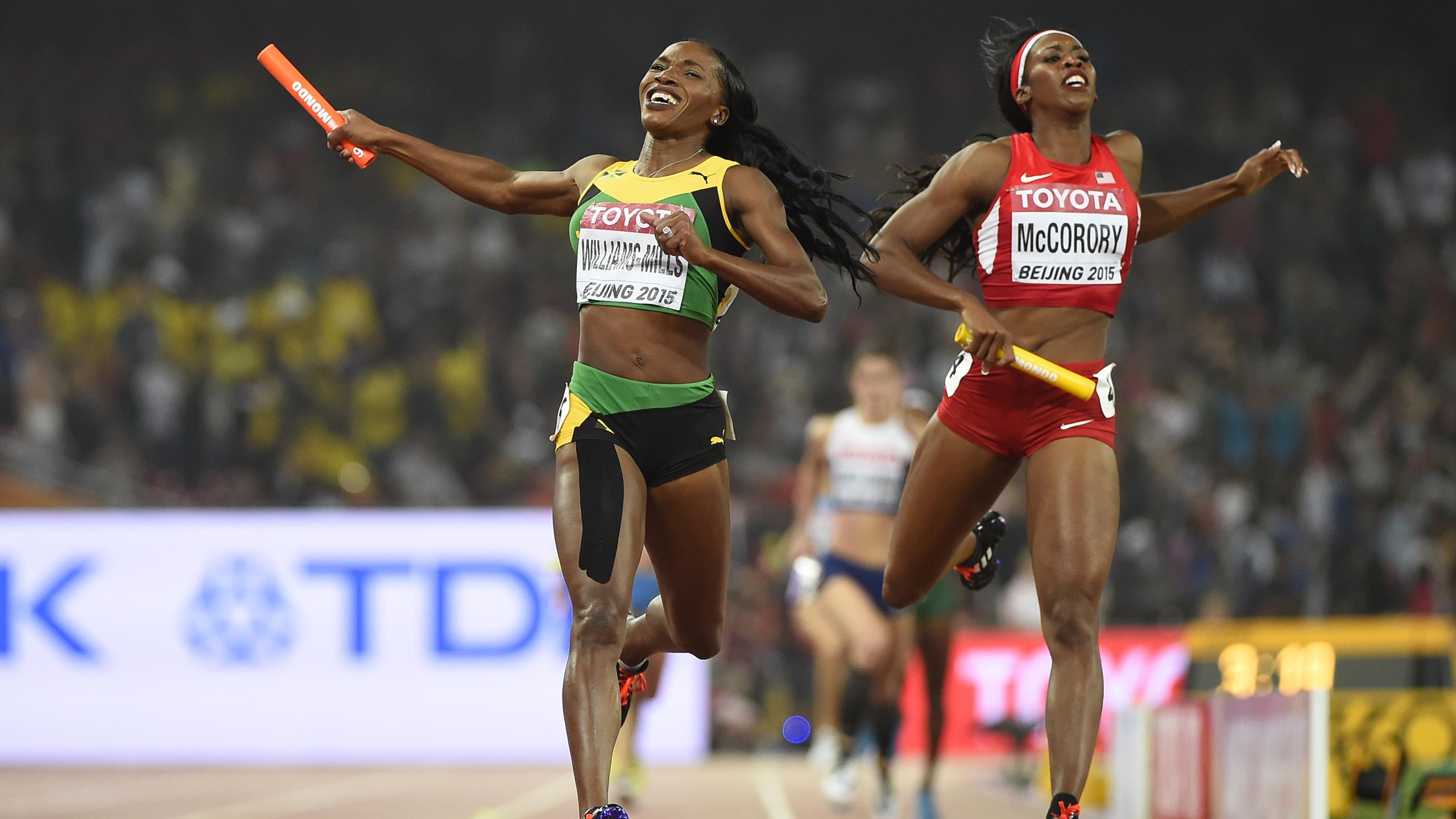 Jamaica beat USA to women's 4x400m relay gold in thrilling finish, Britain take bronze Eurosport Jamaica beat USA to women's 4x400m relay gold in thrilling finish, Britain take bronze Eurosport