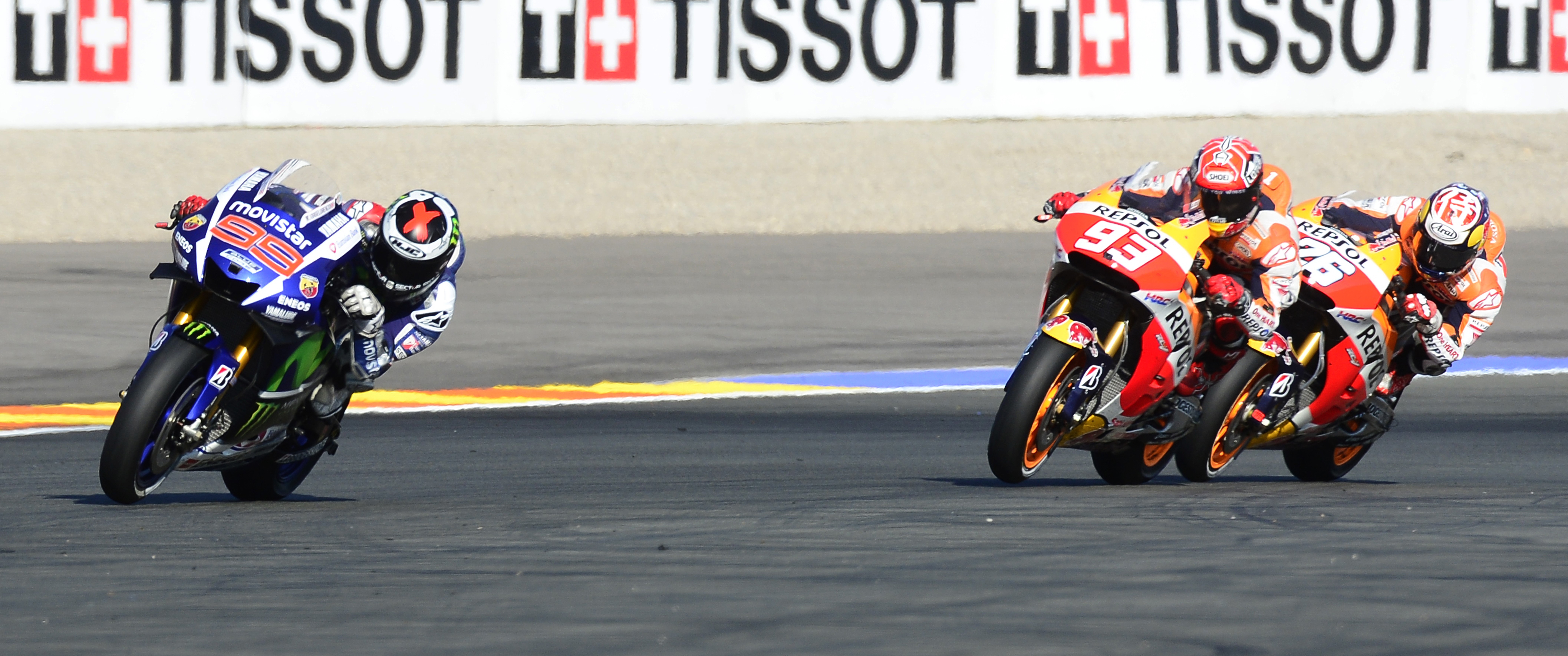 Jorge Lorenzo, Marc Márquez y Dani Pedrosa, GP de Valencia