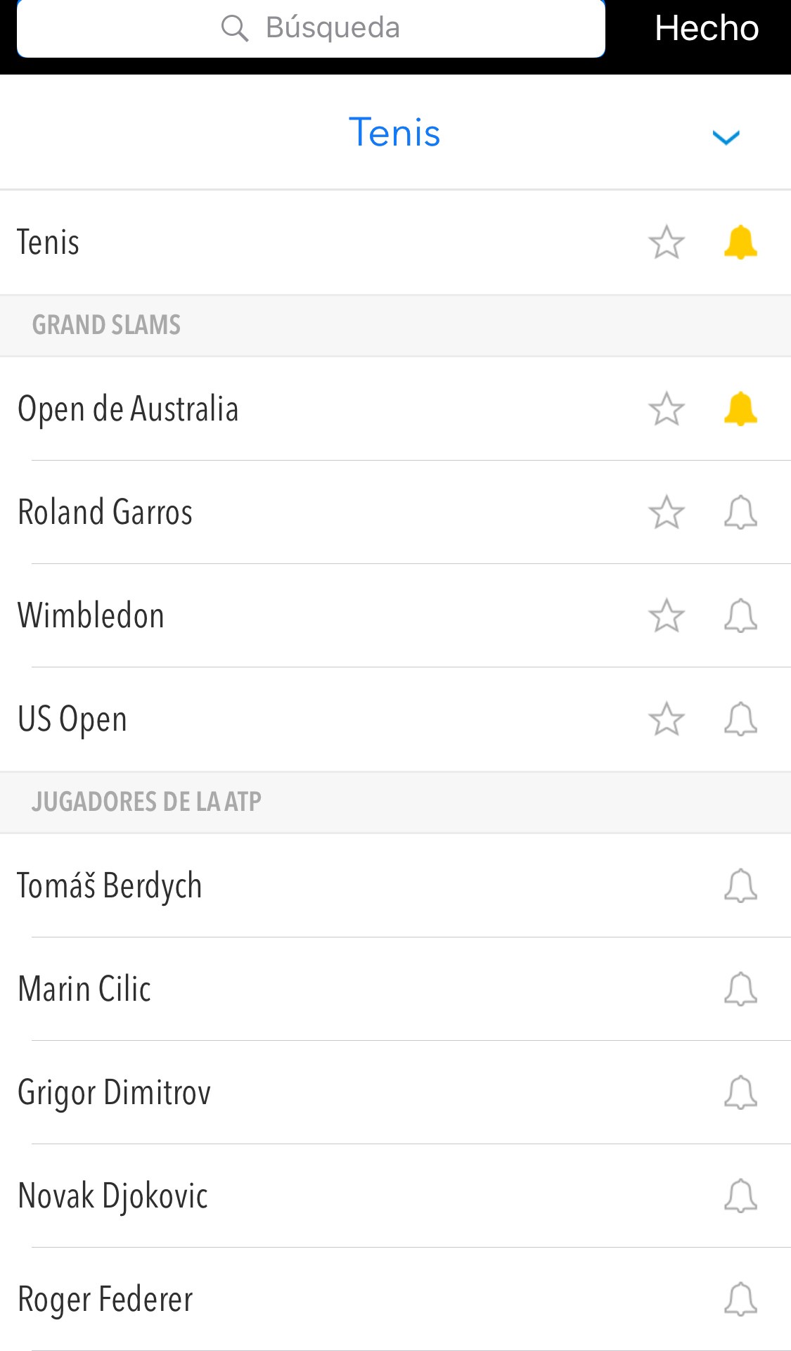 APP Tenis (español)