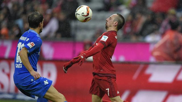 Avec un Ribéry passeur dès son retour, le Bayern renverse Darmstadt
