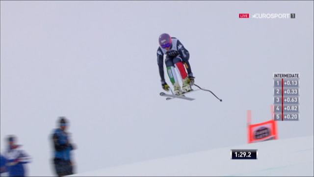 Elena Curtoni sul podio (3a) nella discesa femminile di St. Moritz Elena Curtoni sul podio (3a) nella discesa femminile di St. Moritz