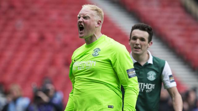 Hibernian goalkeeper Conrad Logan says he 'got lucky' after debut heroics in cup