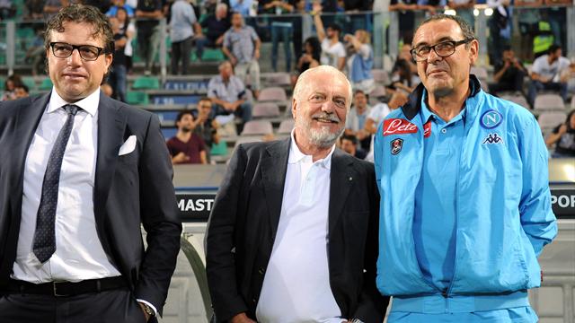 De Laurentiis celebra Sarri alla cena del Napoli: "Regista della Grande Bellezza"