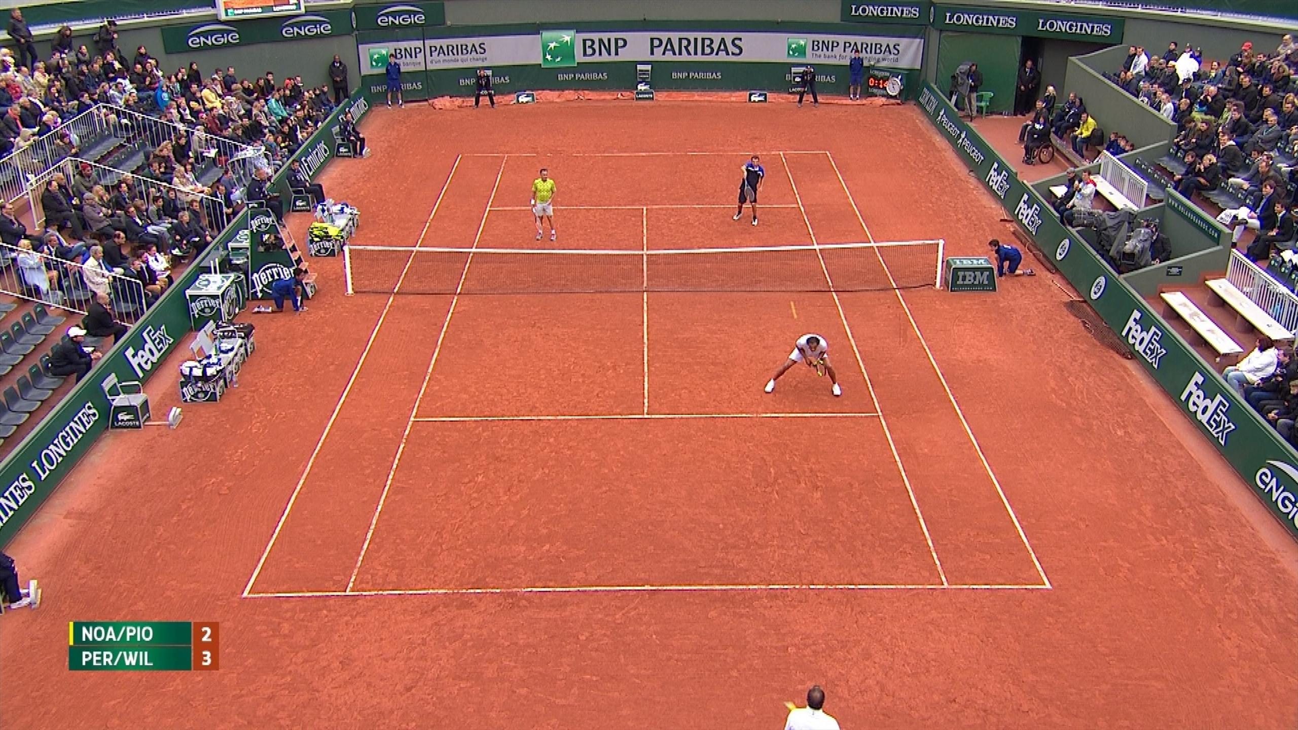 Mats Wilander plays cheeky shot in exhibition match Tennis video