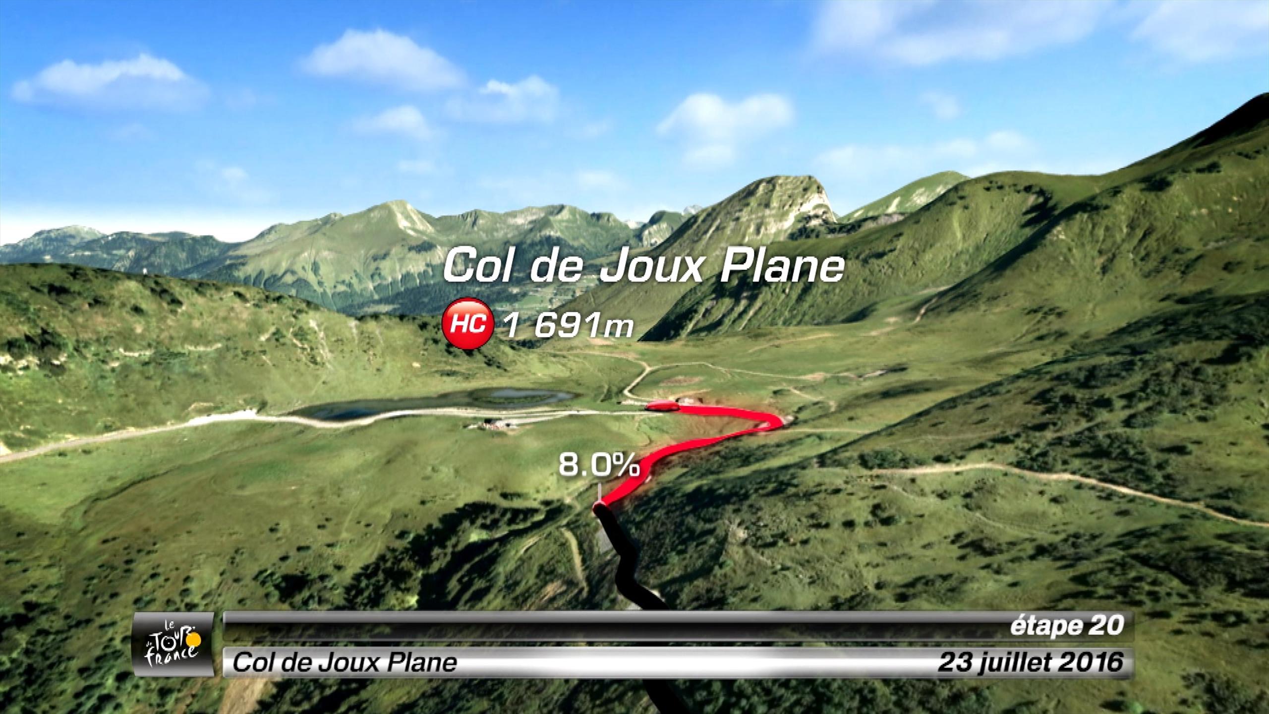 Tour de France 2016 Der Col de JouxPlane auf der 20. Etappe unter der