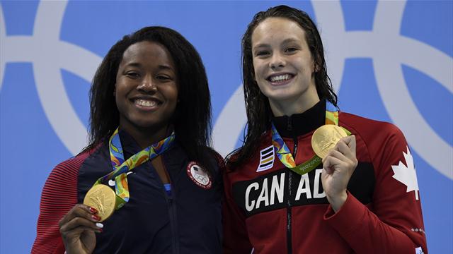 Oleksiak and Manuel tie for 100m freestyle gold