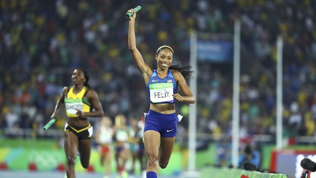 Felix wins sixth gold as US win 4x400m relay, GB take bronze