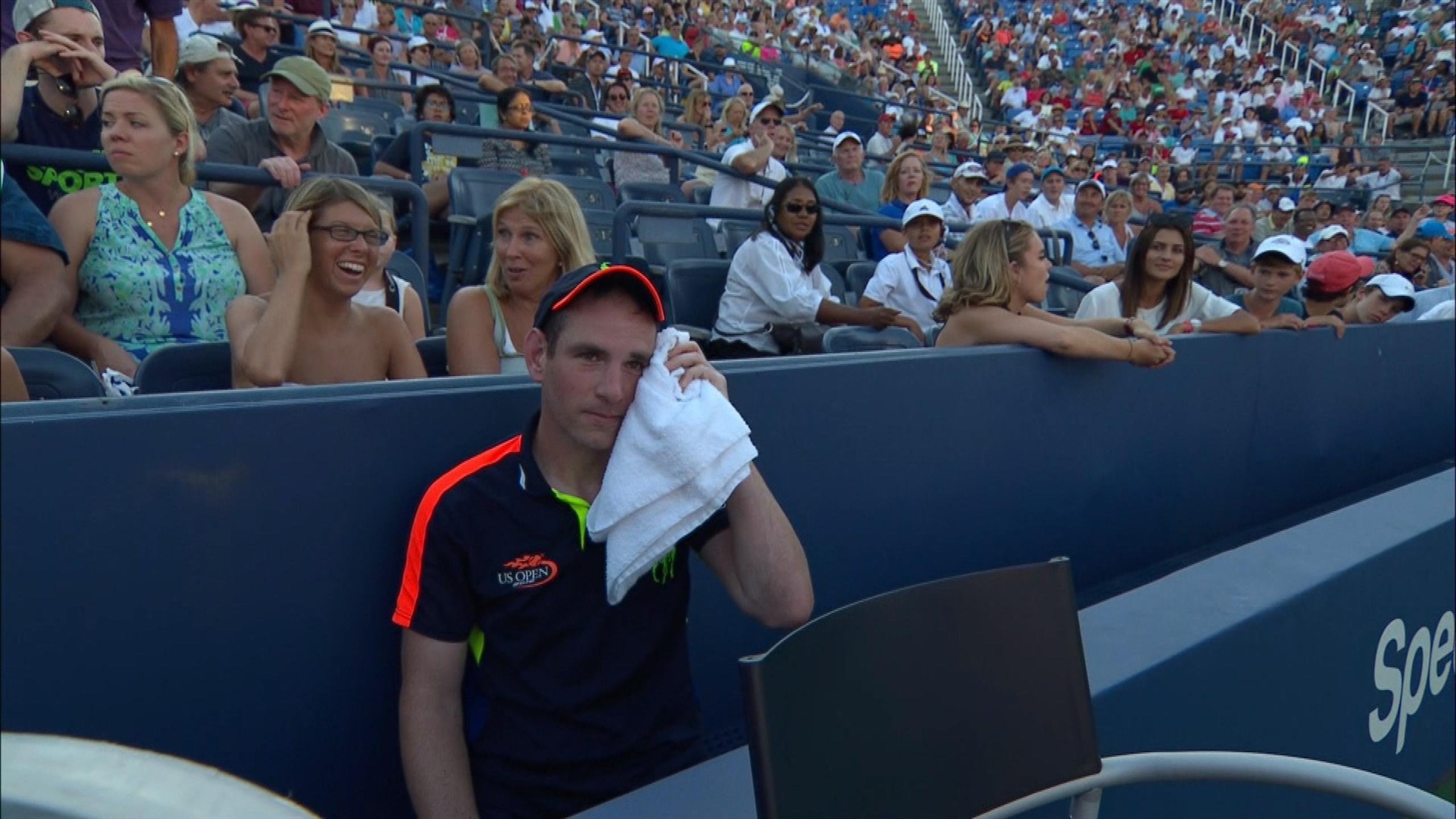 Ball boy hit in face by vicious Jack Sock serve Tennis video Eurosport