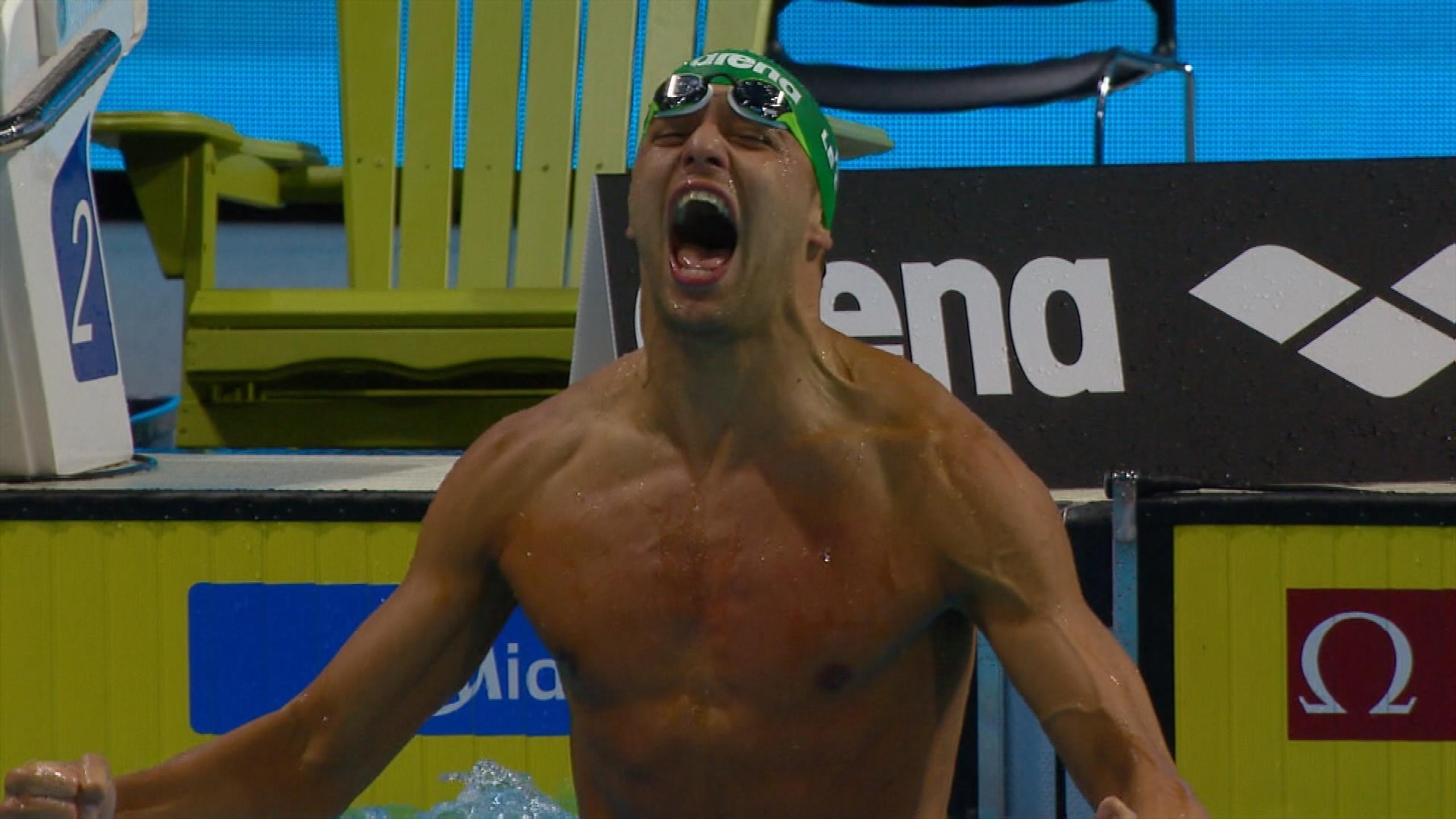 Weltrekord für Chad le Clos über 100 Meter Schmetterling bei SchwimmWM