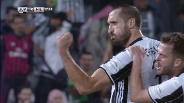 Chiellini a puni la défense de Milan : l'ouverture du score de la Juve Chiellini a puni la défense de Milan : l'ouverture du score de la Juve