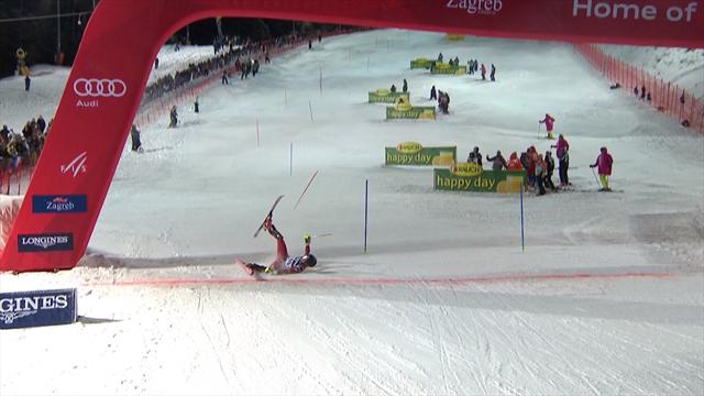 Slalom in Zagreb: Engel stürzt kurz vor dem Ziel Slalom in Zagreb: Engel stürzt kurz vor dem Ziel