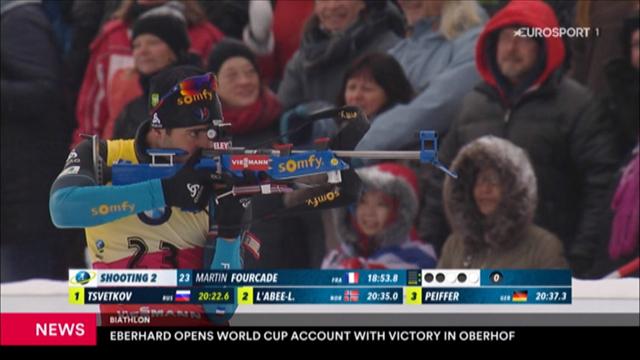 Biathlon: Österreicher Eberhard siegt in Oberhof im Sprint Biathlon: Österreicher Eberhard siegt in Oberhof im Sprint