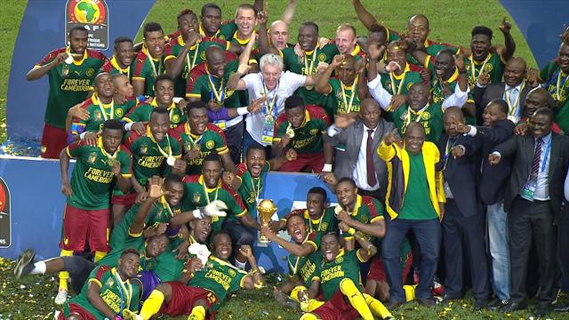 Copa África 2017: La celebración de los jugadores de Camerún tras ser campeones Copa África 2017: La celebración de los jugadores de Camerún tras ser campeones