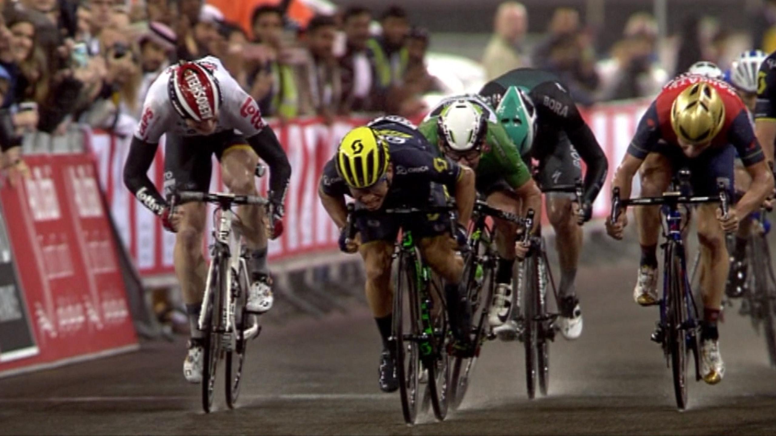 Caleb Ewan holds off Mark Cavendish to win Abu Dhabi stage 4 Cycling