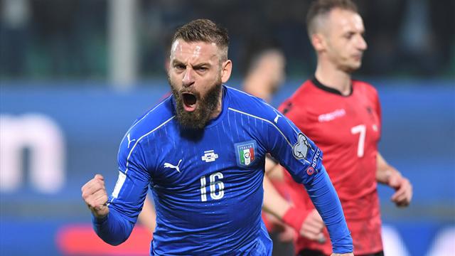 Italy dispatch Albania in match disrupted by crowd trouble