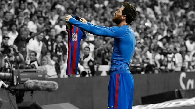 La célébration mythique de Messi contre le Real Madrid est imprimée sur ses crampons