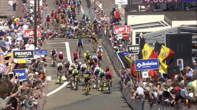 Huge pile-up at Tour of Belgium finish Huge pile-up at Tour of Belgium finish