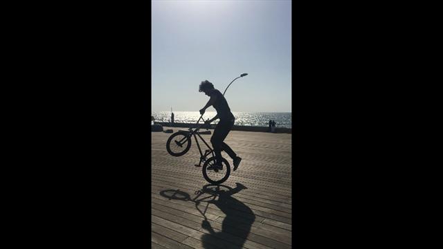 Riding at Tel Aviv seafront Riding at Tel Aviv seafront