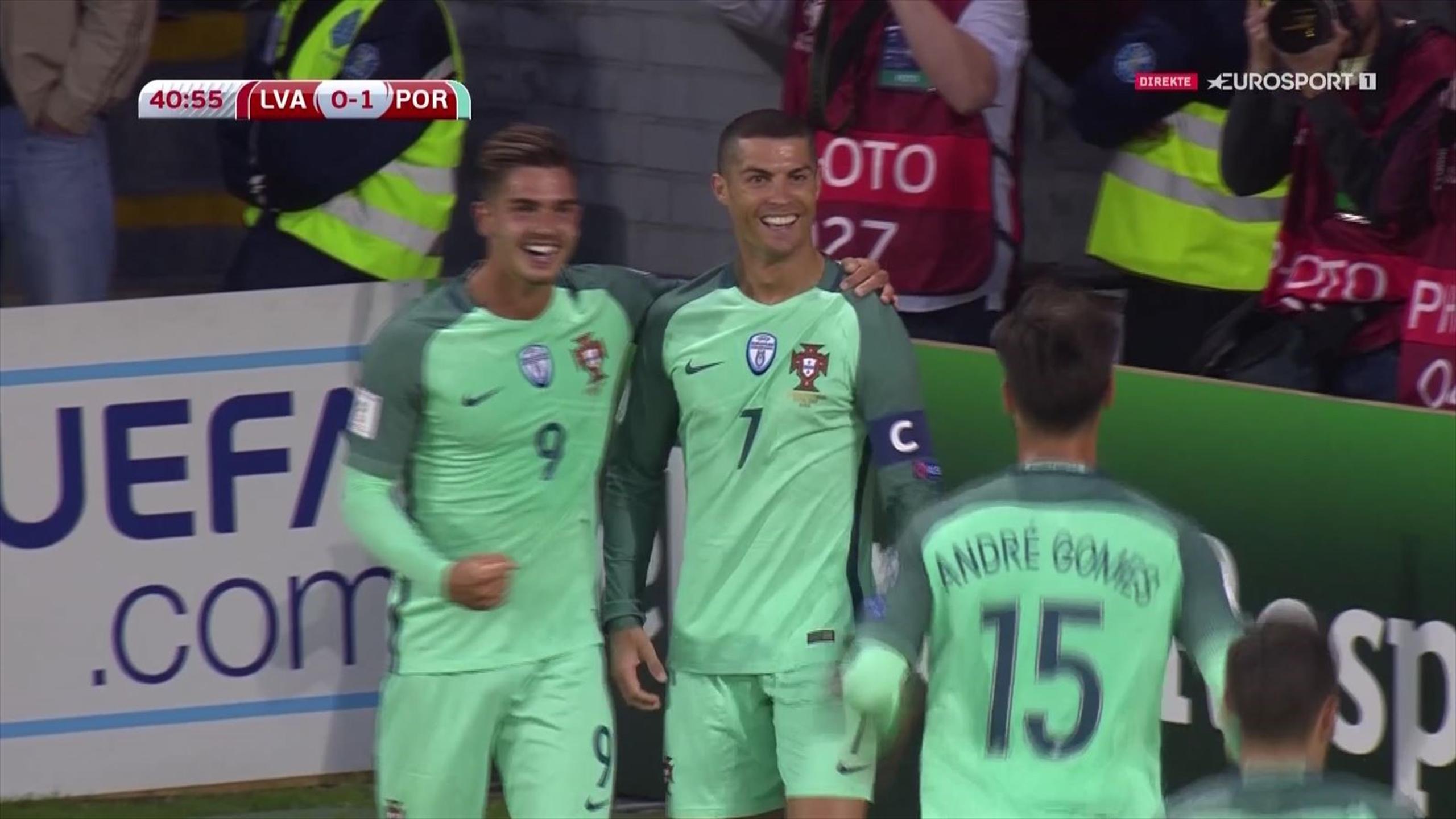 Two Goal Cristiano Ronaldo Leads Portugal To 3 0 Win In Latvia Eurosport