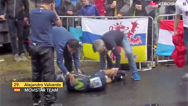 Kniescheibe gebrochen! Saison-Aus für Valverde nach Sturz