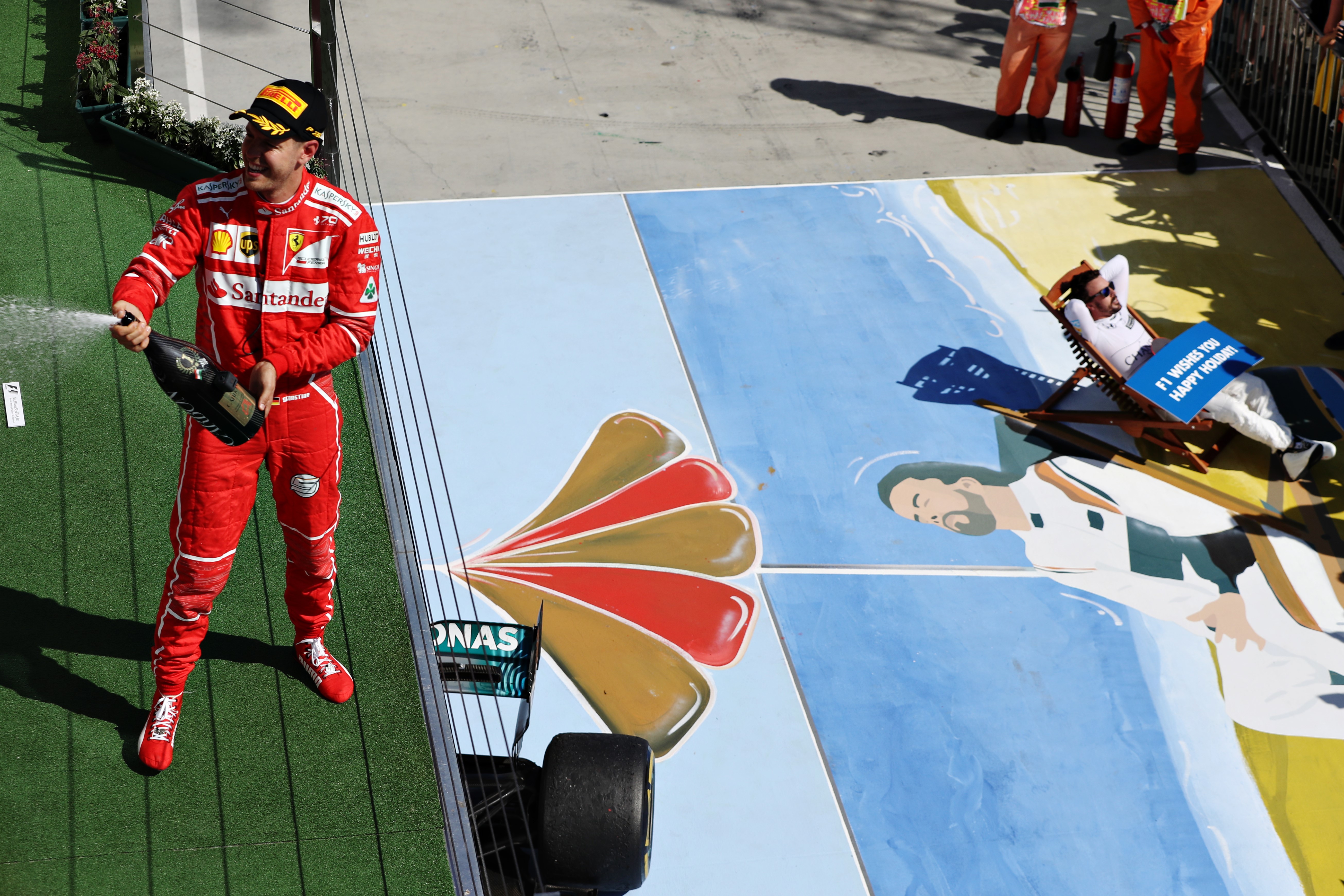 Sebastian Vettel (Ferrari) et Fernando Alonso (McLaren) au Grand Prix de Hongrie 2017