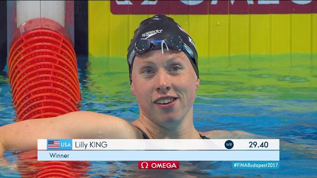 Lilly King set new world record in 50m breaststroke Lilly King set new world record in 50m breaststroke