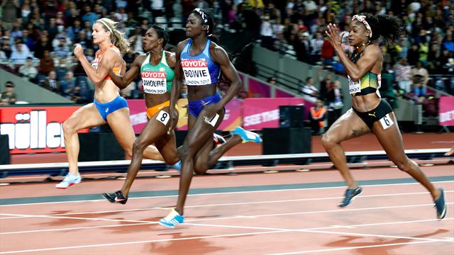 Le plongeon vers l'or de Bowie, l'effondrement de Thompson : la finale d'un 100m renversant Le plongeon vers l'or de Bowie, l'effondrement de Thompson : la finale d'un 100m renversant