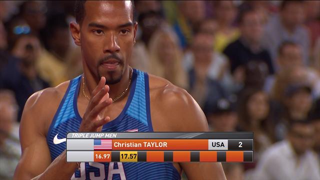Avec un saut à 17,68m, Taylor n'a pas titillé Edwards mais s'est offert un 3e titre historique Avec un saut à 17,68m, Taylor n'a pas titillé Edwards mais s'est offert un 3e titre historique