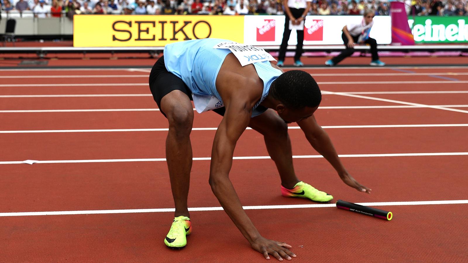 Botswana miss out after baton drop, U.S. run year's fastest time