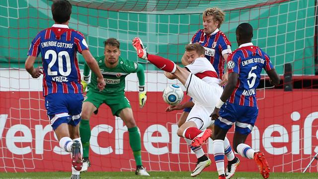 Zittersieg: Stuttgart übersteht Elfmeterkrimi gegen Cottbus