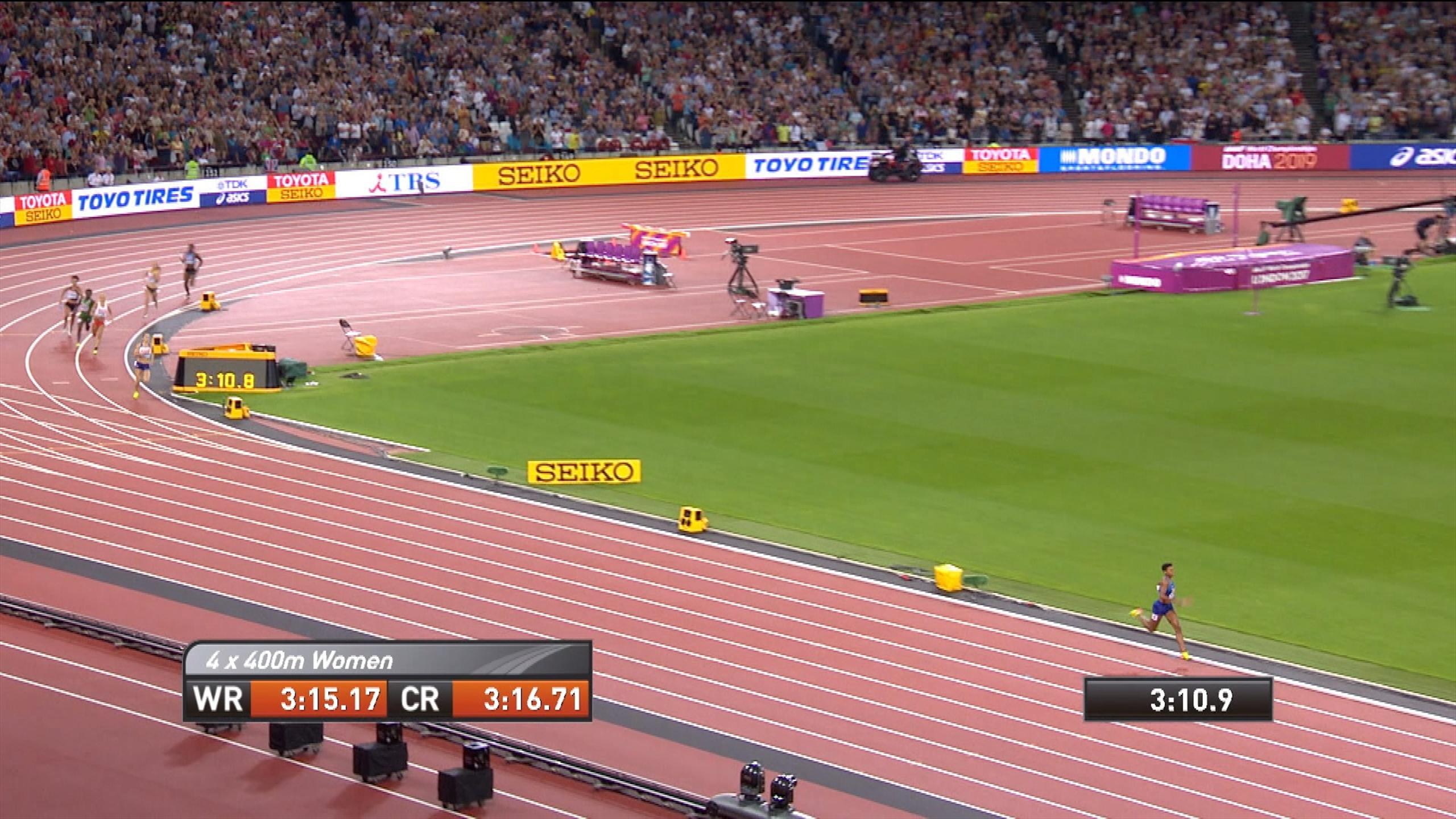 LeichtathletikWM USA gewinnt Staffel über 4x400 Meter bei den Frauen