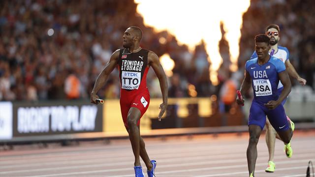 Trinité-et-Tobago surprend les Etats-Unis et s'offre son premier titre sur 4x400 Trinité-et-Tobago surprend les Etats-Unis et s'offre son premier titre sur 4x400