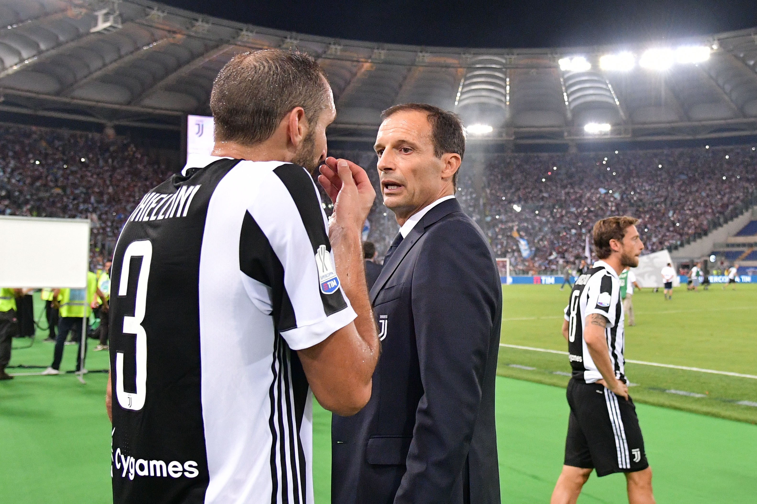 Giorgio Chiellini, Massimiliano Allegri, Juventus-Lazio, Supercoppa Italiana 2017, LaPresse