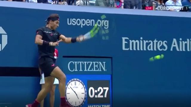 Nadal laces stunning passing shot past Anderson Nadal laces stunning passing shot past Anderson