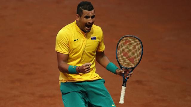 Kyrgios outlasts Darcis in five-set epic as Australia draw level with Belgium