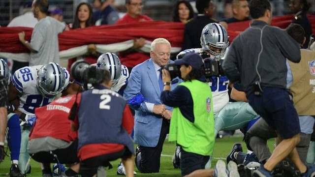 Cowboys rebound for 28-17 win over Cardinals as owner Jones joins players in kneel before anthem