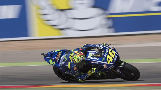 Valentino Rossi in pista a Misano pronto per il GP di Motegi