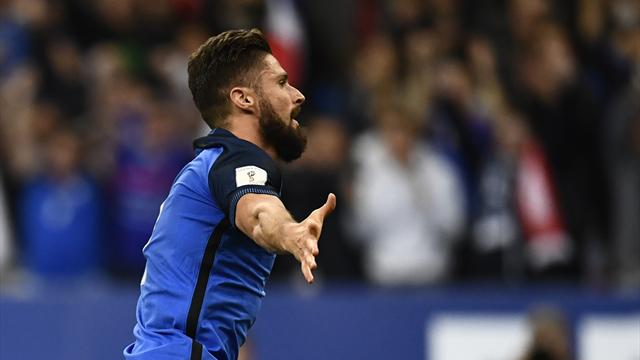 Un peu de chance et Giroud dépasse Benzema et rejoint Djorkaeff avec 28 buts