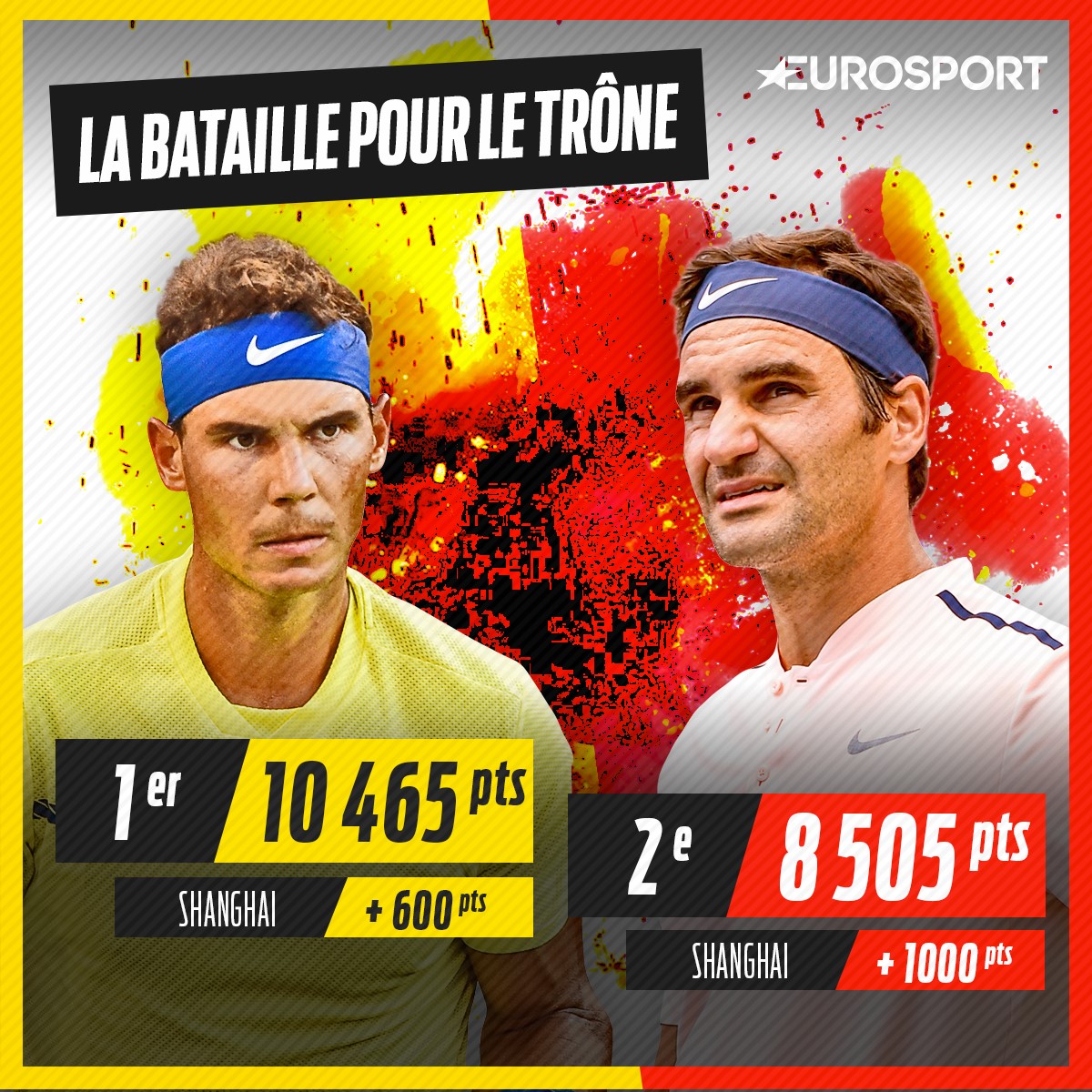 Le point à la Race entre Federer et Nadal au 16 octobre