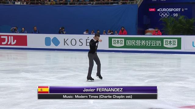 VÍDEO: La actuación de Javier Fernández, tercero en el Programa Corto de la Copa de China 2017