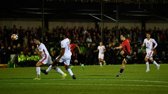 MK Dons avoid FA Cup shock at Hyde in style