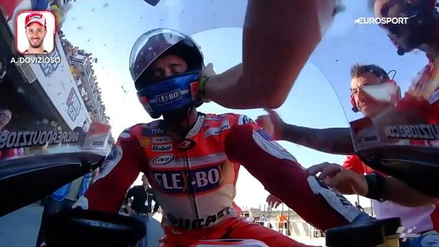 Onboard-Perspektive: Márquez rettet sich - Dovizioso verliert WM-Kampf im Kiesbett Onboard-Perspektive: Márquez rettet sich - Dovizioso verliert WM-Kampf im Kiesbett