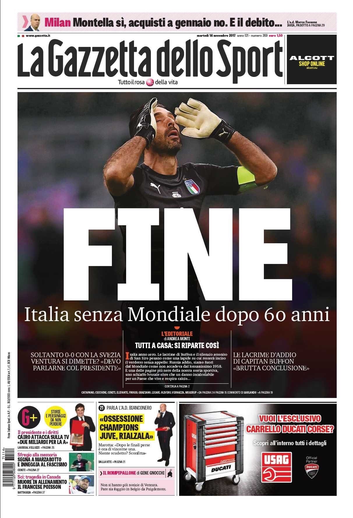 Pressestimmen: Das Titelblatt der "Gazzetta dello Sport"