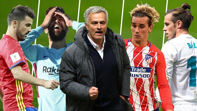 Villa, Piqué, Mourinho, Griezmann y Bale, los nombres del día Villa, Piqué, Mourinho, Griezmann y Bale, los nombres del día
