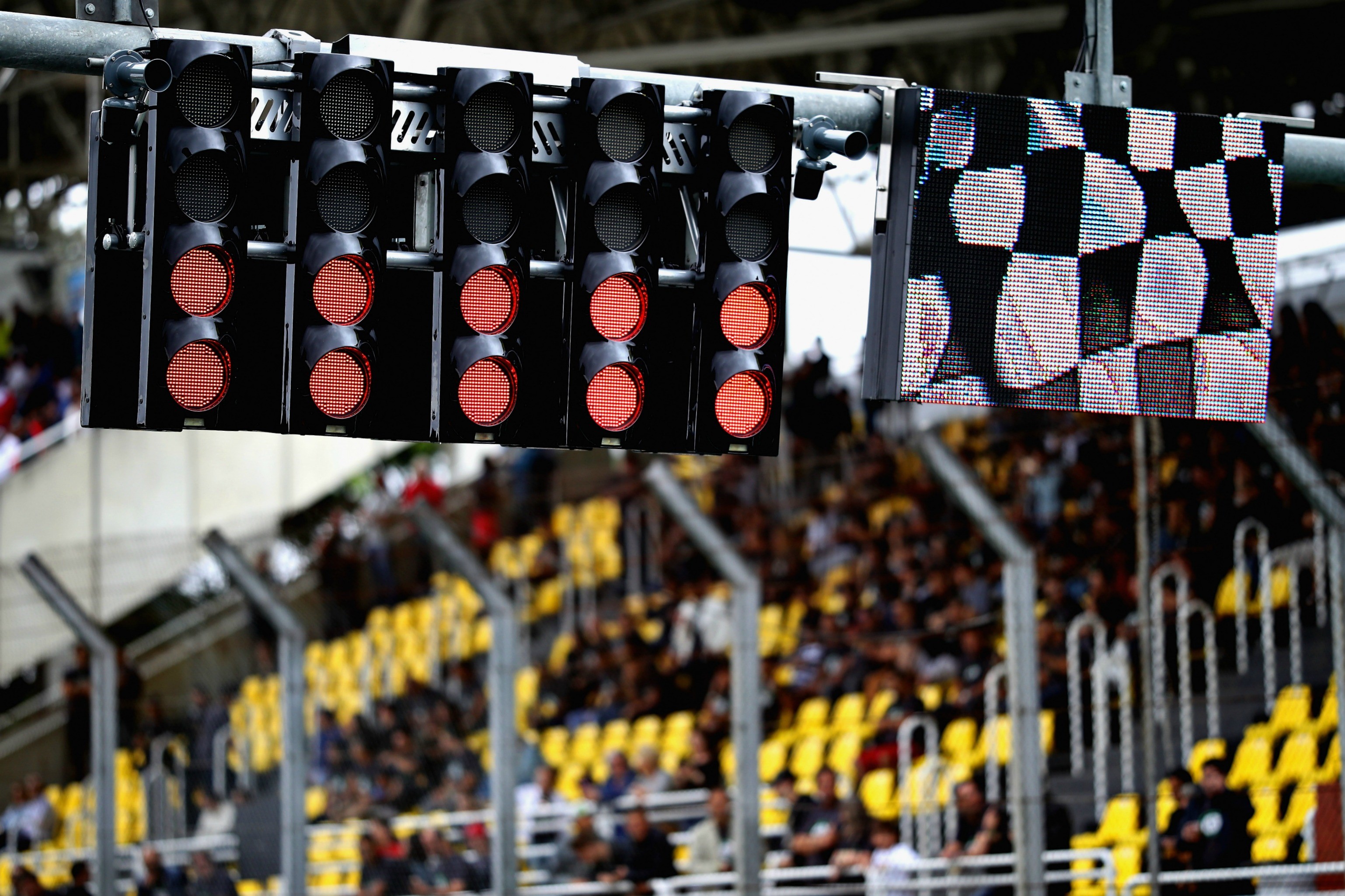 La rampe de feux du circuit d'Interlagos lors du Grand Prix du Brésil 2017