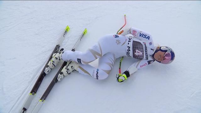 Lo sfortunato SuperG di Lindsey Vonn: problemi a una vertebra, rischia lo stop Lo sfortunato SuperG di Lindsey Vonn: problemi a una vertebra, rischia lo stop