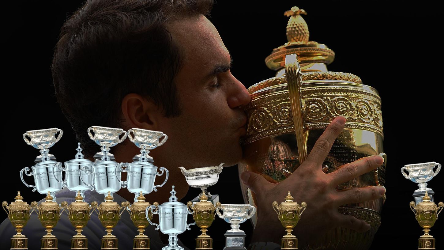 Le palmarès majeur de Federer, long comme le bras