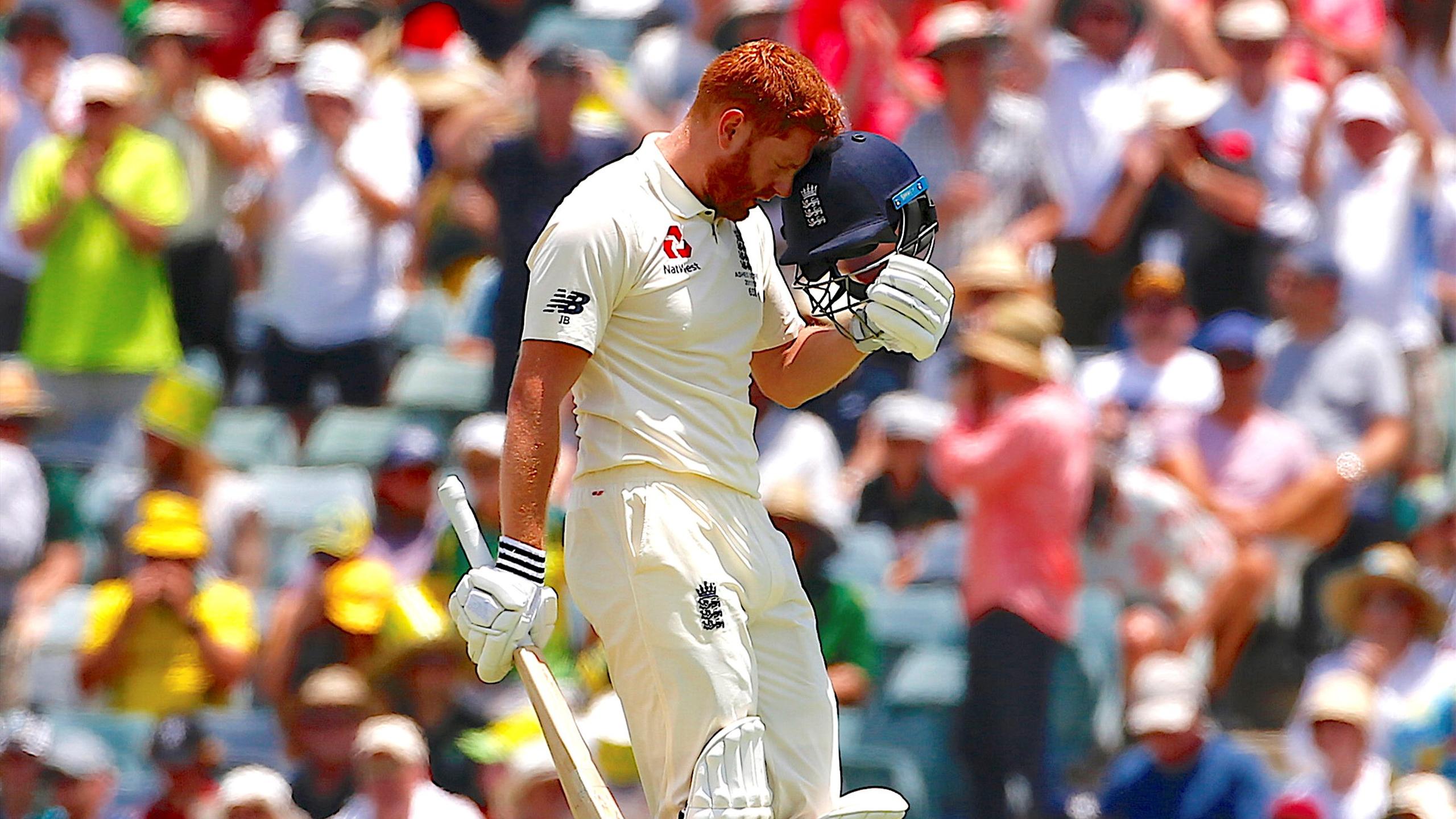 Jonny Bairstow celebrates Ashes ton with helmet headbutt, Australia