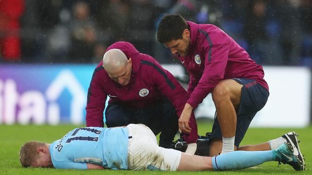 De Bruyne stretchered off after wild Puncheon challenge