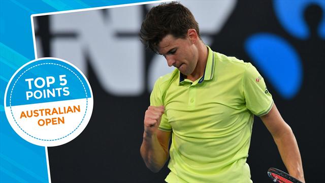 Le Top 5 de mardi : Thiem et Djokovic ont sorti le grand jeu Le Top 5 de mardi : Thiem et Djokovic ont sorti le grand jeu